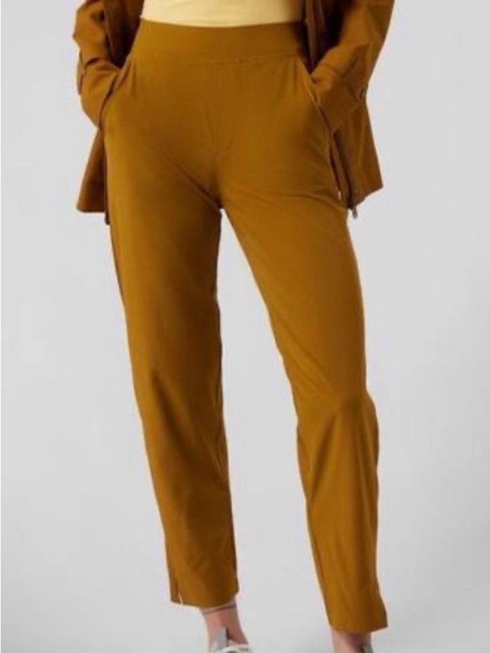 Athleta Brooklyn Pants in Mustard Yellow
